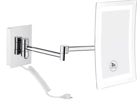 Wall mount LED Mirror Ferro brass chrome with cable